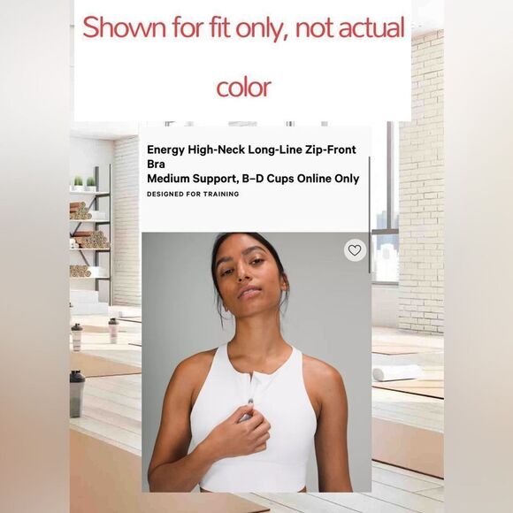 LULULEMON Energy High-Neck Long-Line Zip-Front Bra lip gloss  Size‎ 12 NWT - Picture 6 of 6